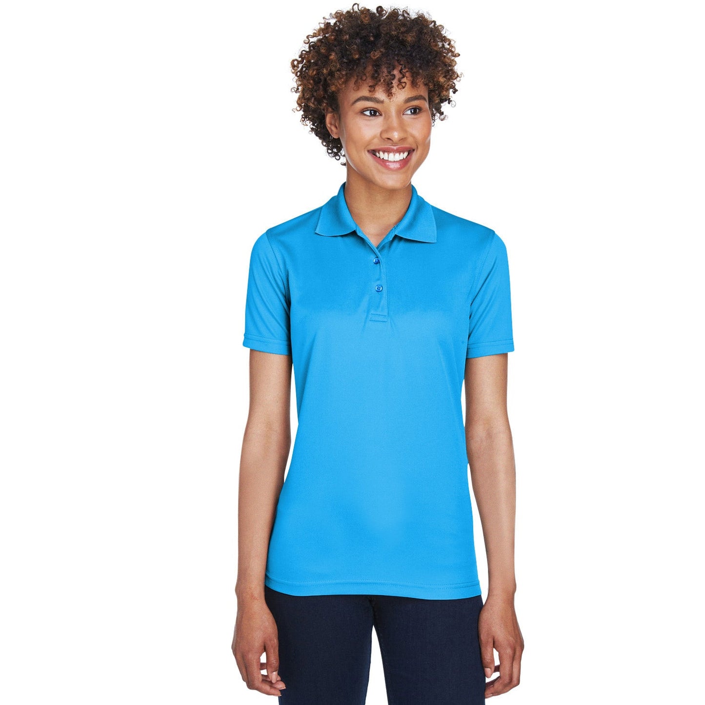 Black Polo Shirt - UltraClub - Cool Dry Mesh Pique