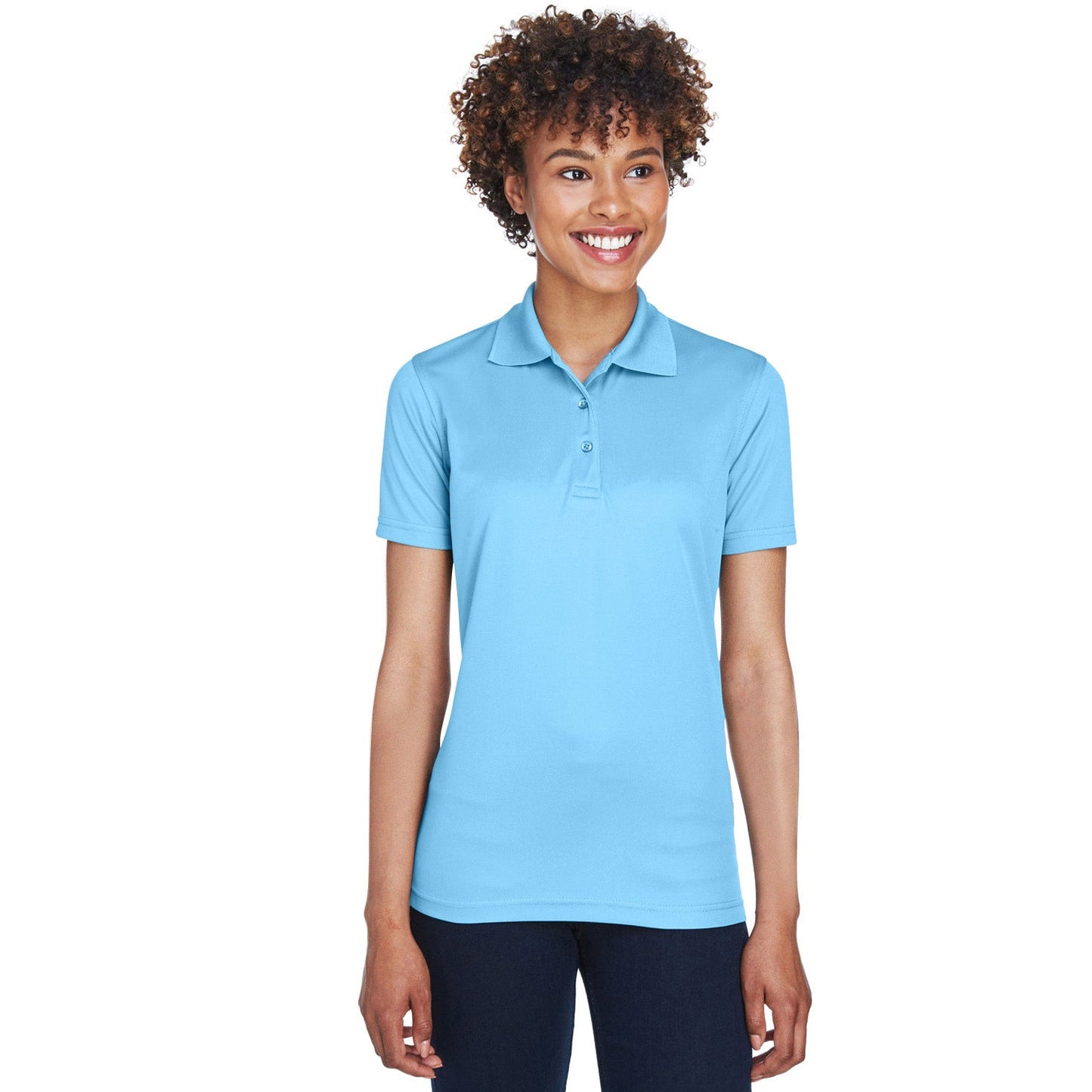 Black Polo Shirt - UltraClub - Cool Dry Mesh Pique