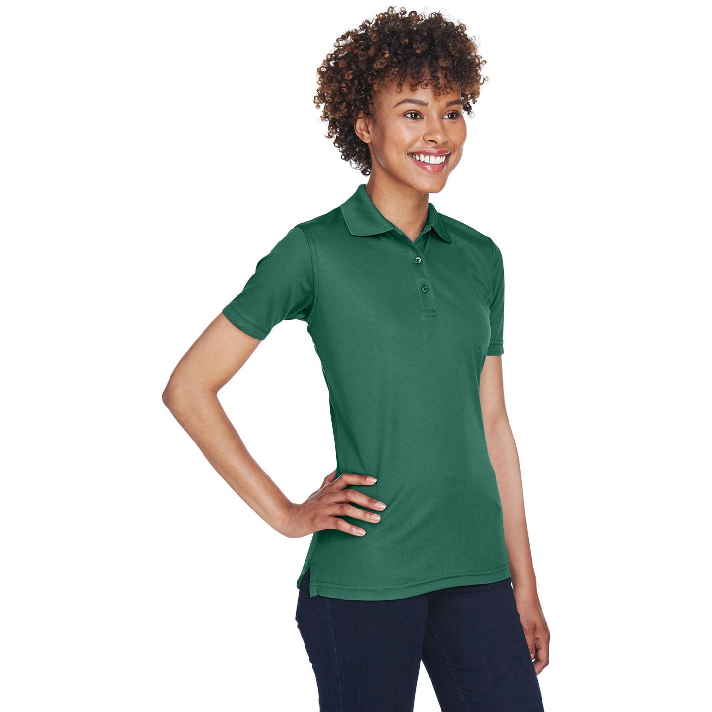 Black Polo Shirt - UltraClub - Cool Dry Mesh Pique