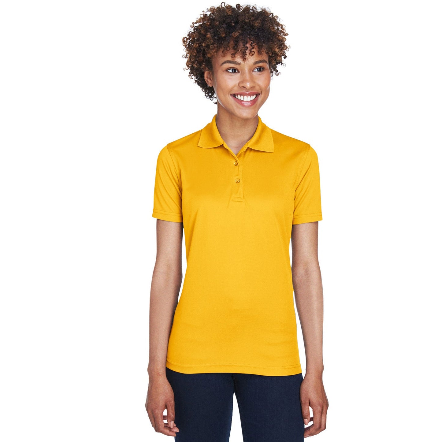 Black Polo Shirt - UltraClub - Cool Dry Mesh Pique