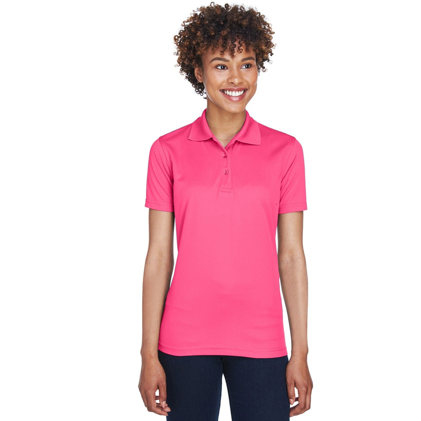 Black Polo Shirt - UltraClub - Cool Dry Mesh Pique