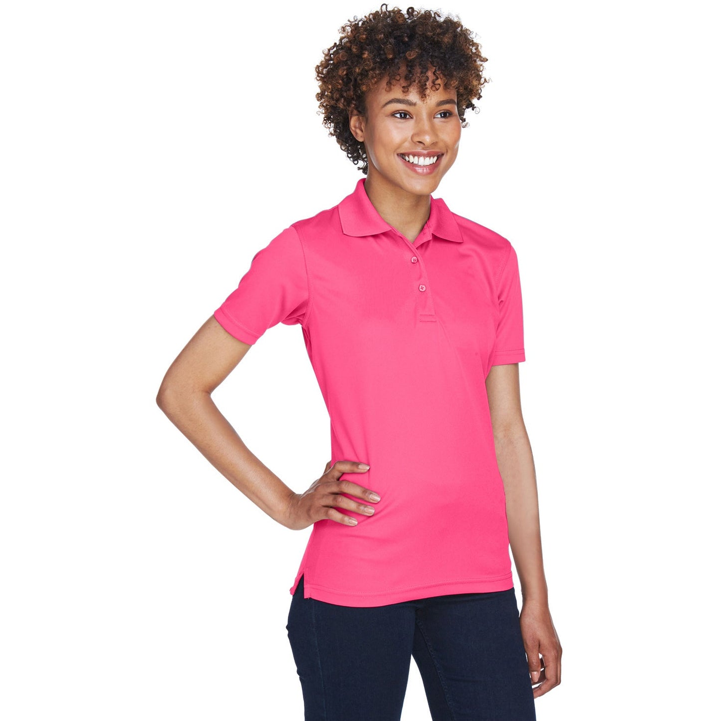 Black Polo Shirt - UltraClub - Cool Dry Mesh Pique