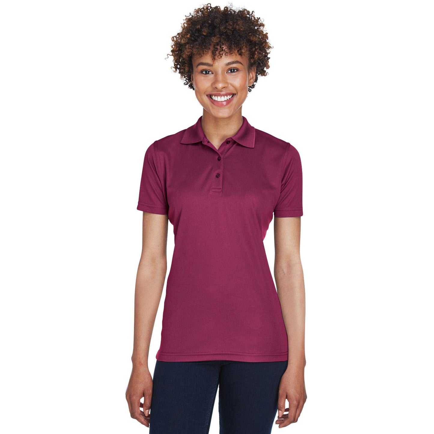 Black Polo Shirt - UltraClub - Cool Dry Mesh Pique