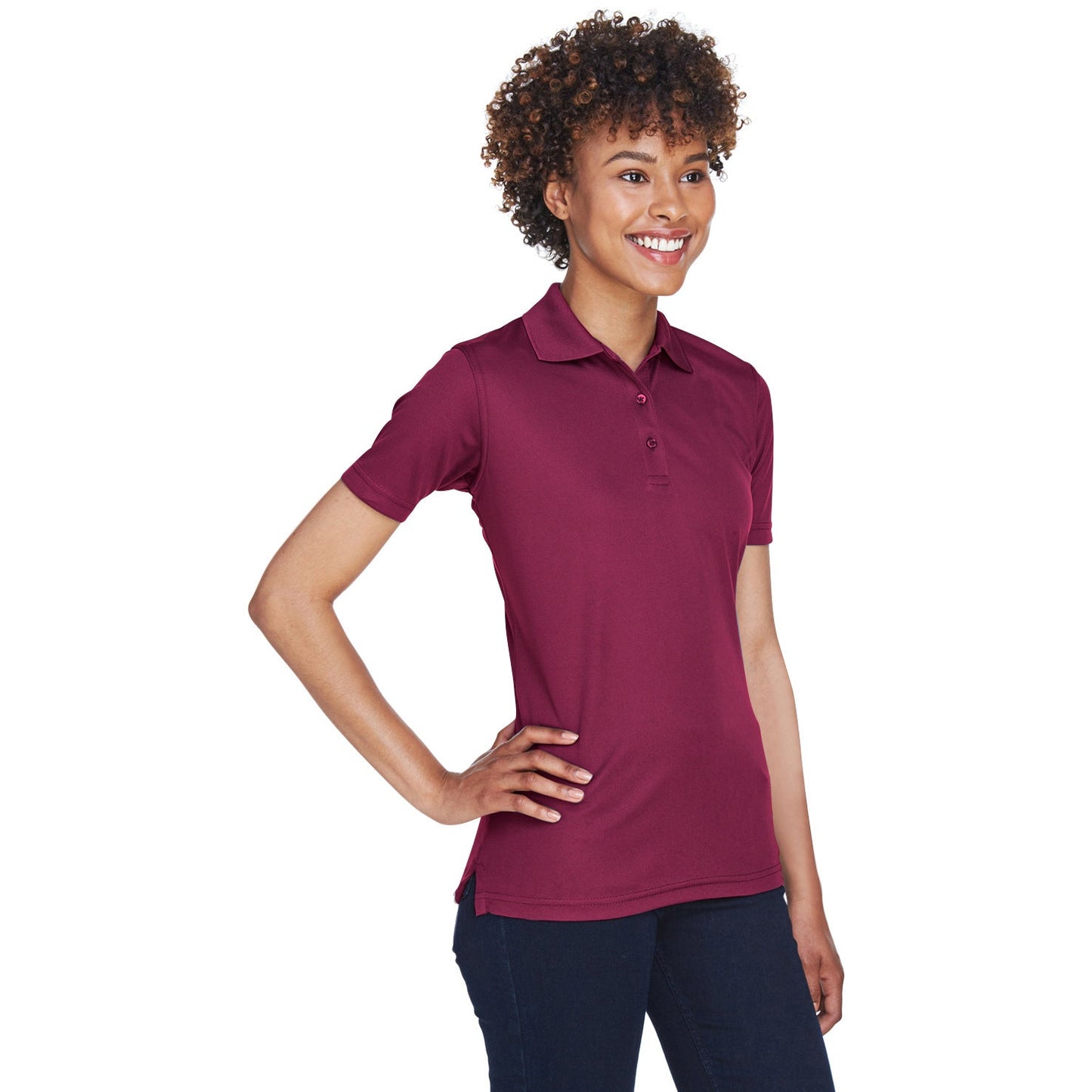 Black Polo Shirt - UltraClub - Cool Dry Mesh Pique