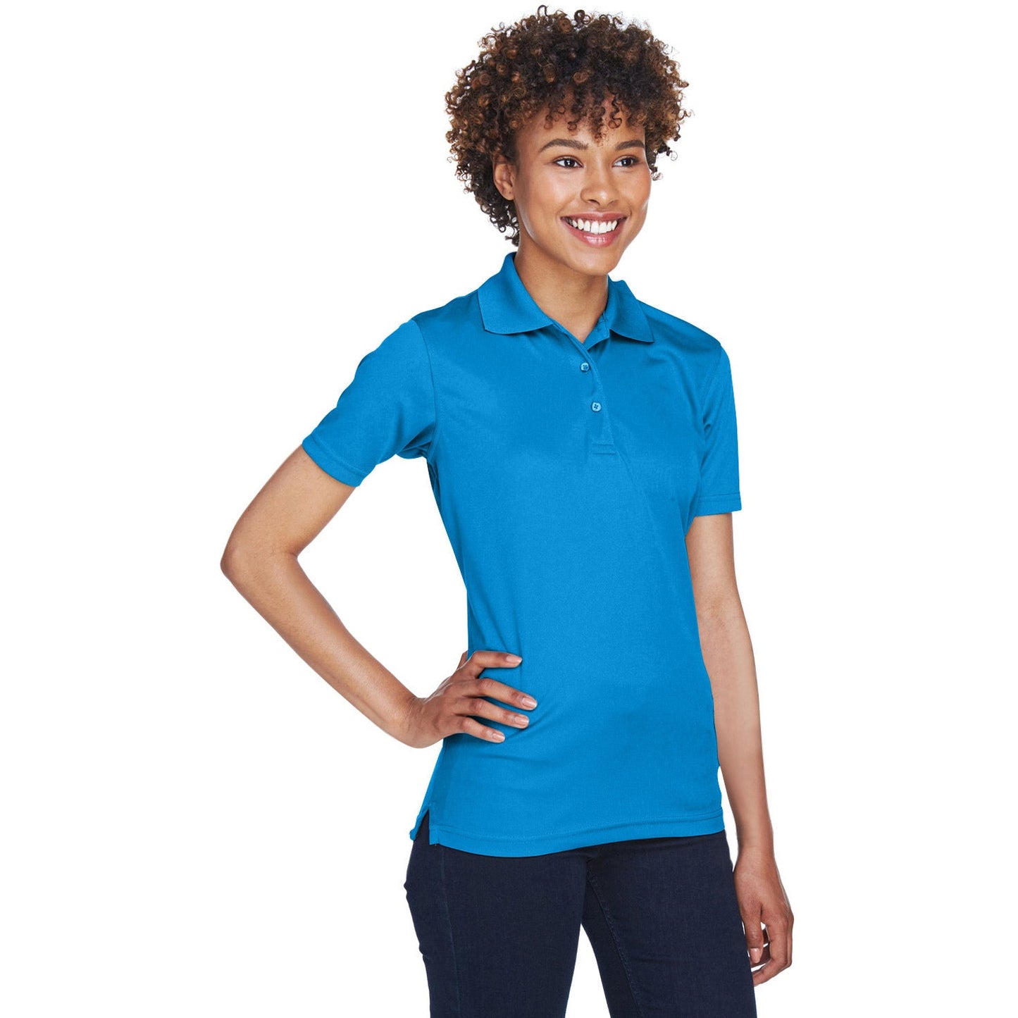 Black Polo Shirt - UltraClub - Cool Dry Mesh Pique
