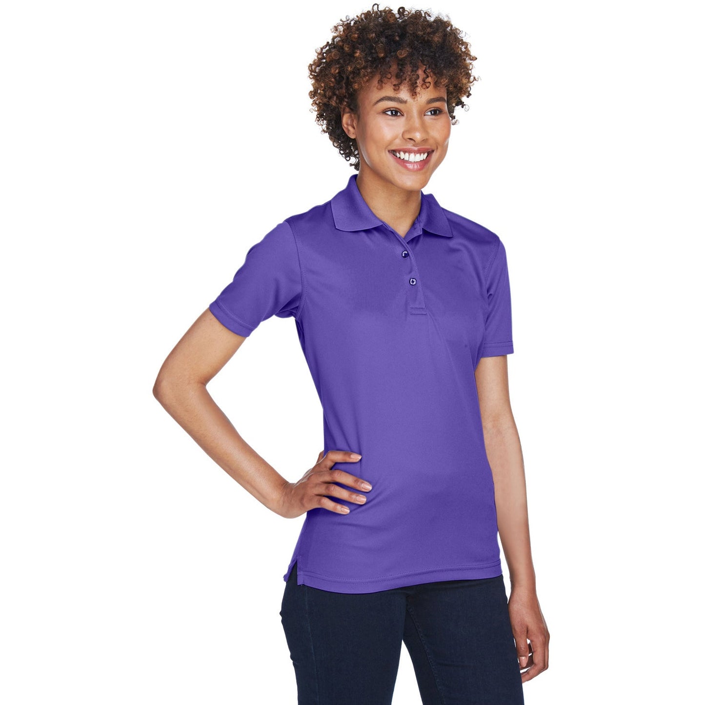 Black Polo Shirt - UltraClub - Cool Dry Mesh Pique