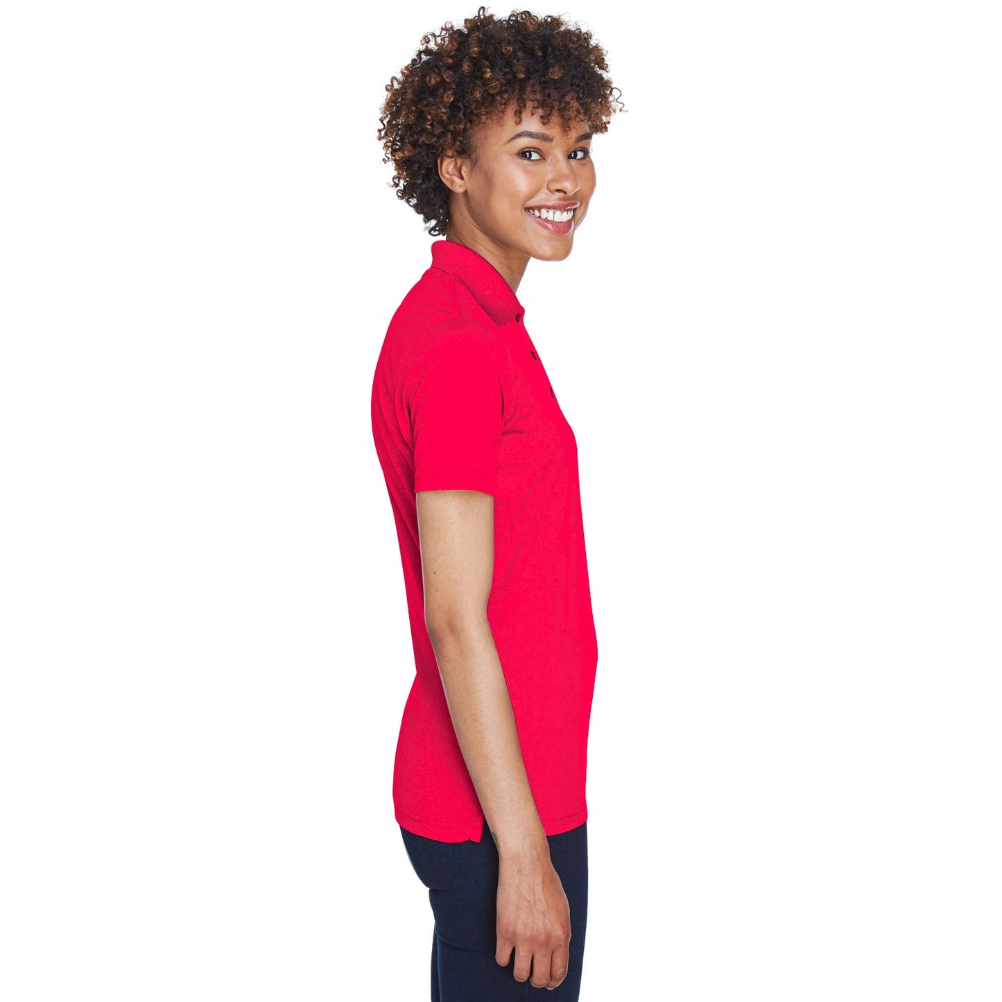 Black Polo Shirt - UltraClub - Cool Dry Mesh Pique