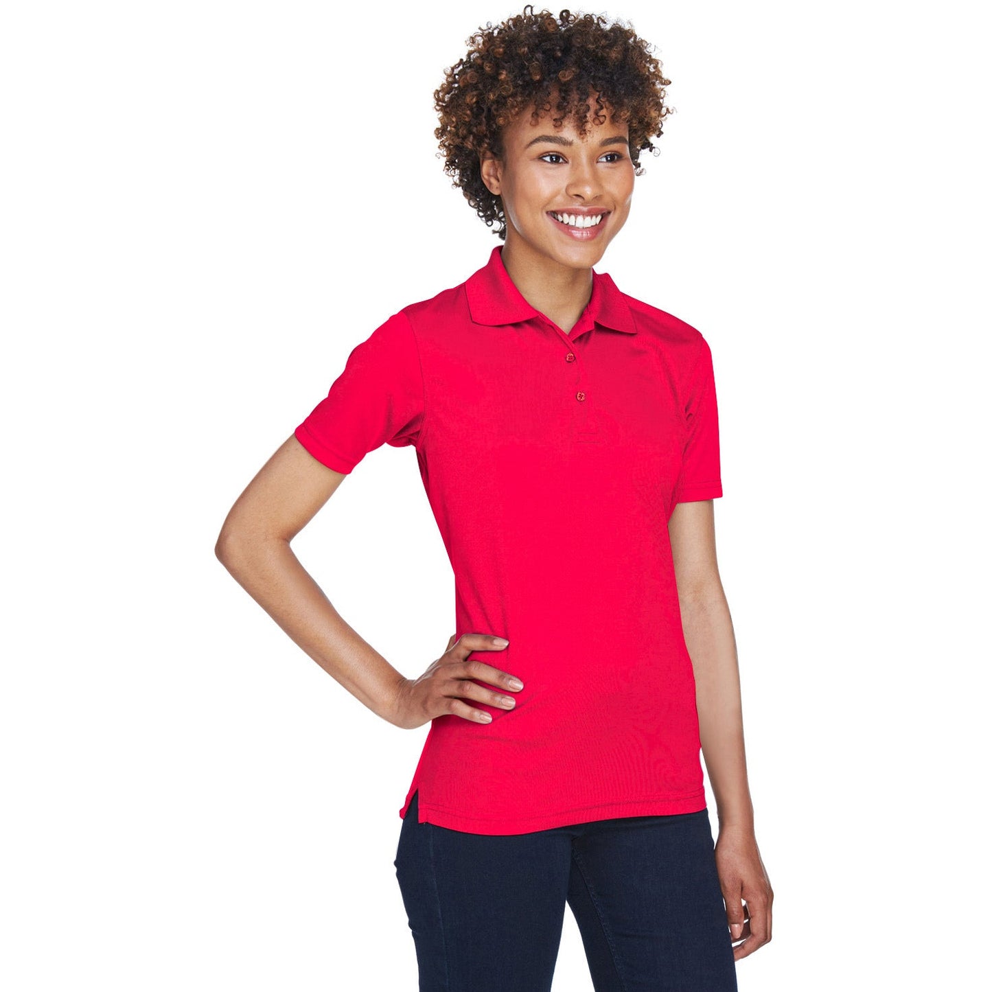 Black Polo Shirt - UltraClub - Cool Dry Mesh Pique
