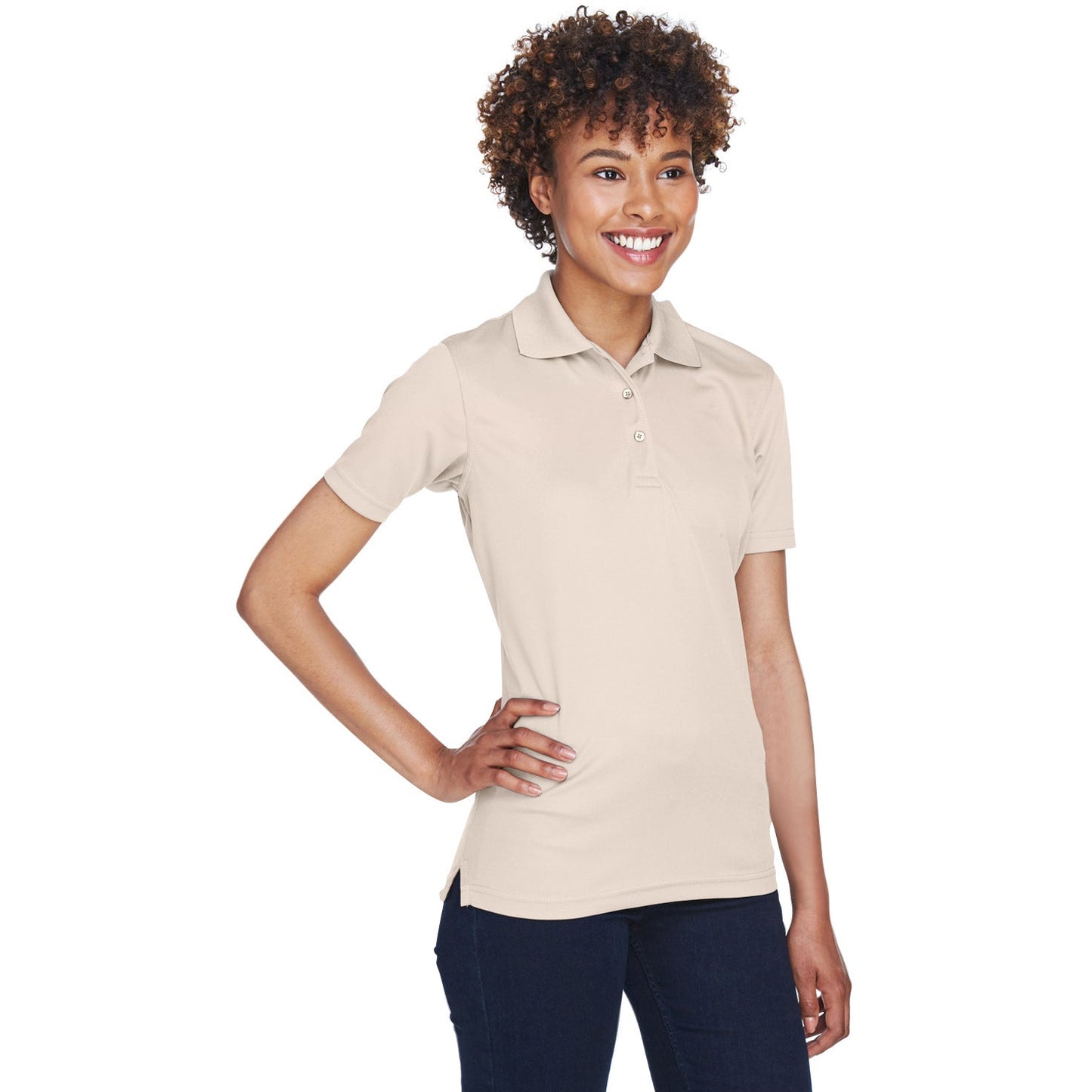 Black Polo Shirt - UltraClub - Cool Dry Mesh Pique