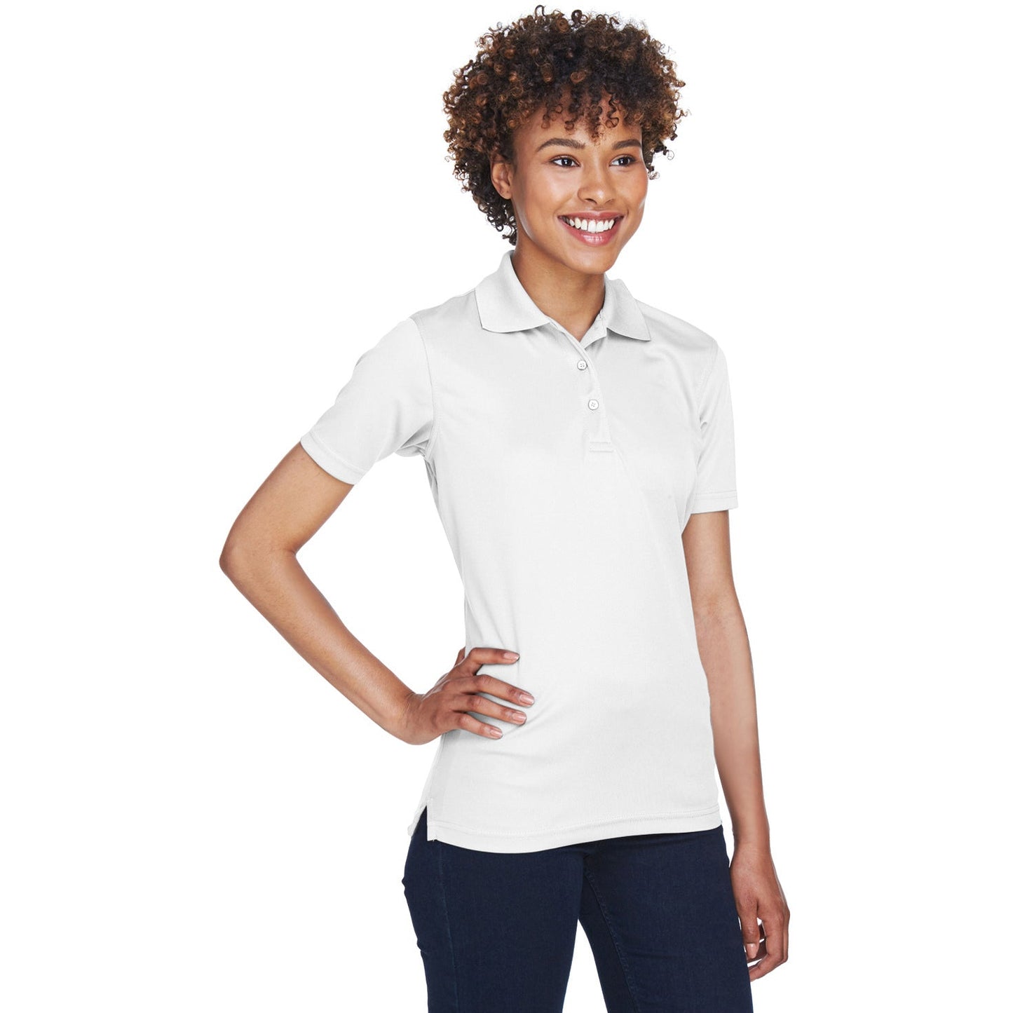 Black Polo Shirt - UltraClub - Cool Dry Mesh Pique