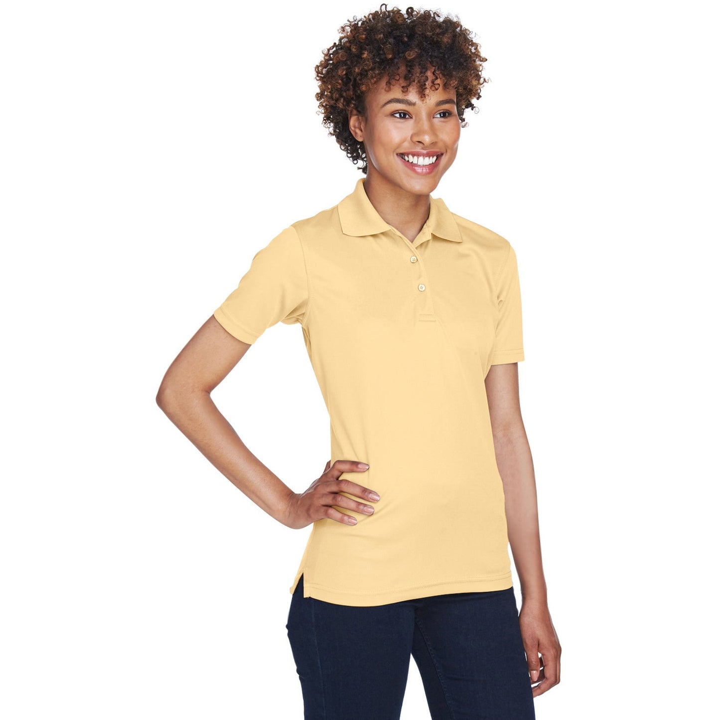 Black Polo Shirt - UltraClub - Cool Dry Mesh Pique