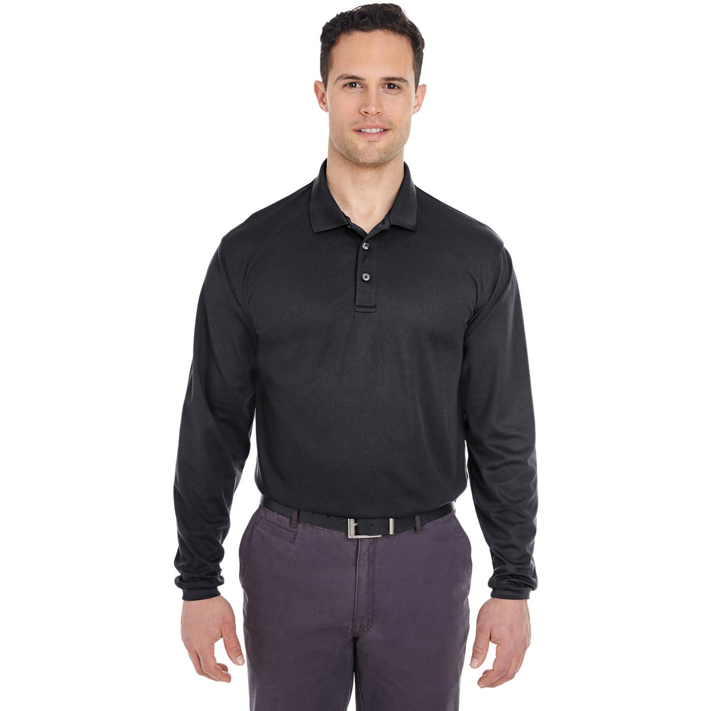 Black Polo Shirt - UltraClub - Moisture-Wicking
