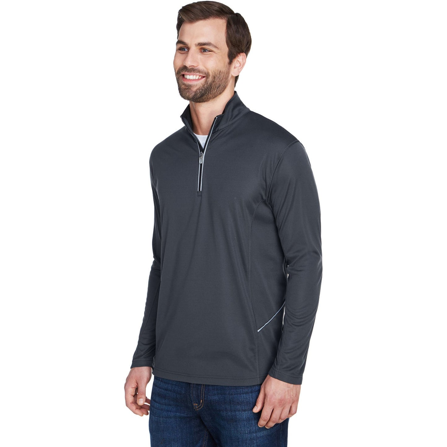 Black Sweatshirts - UltraClub - Lightweight Quarter-Zip