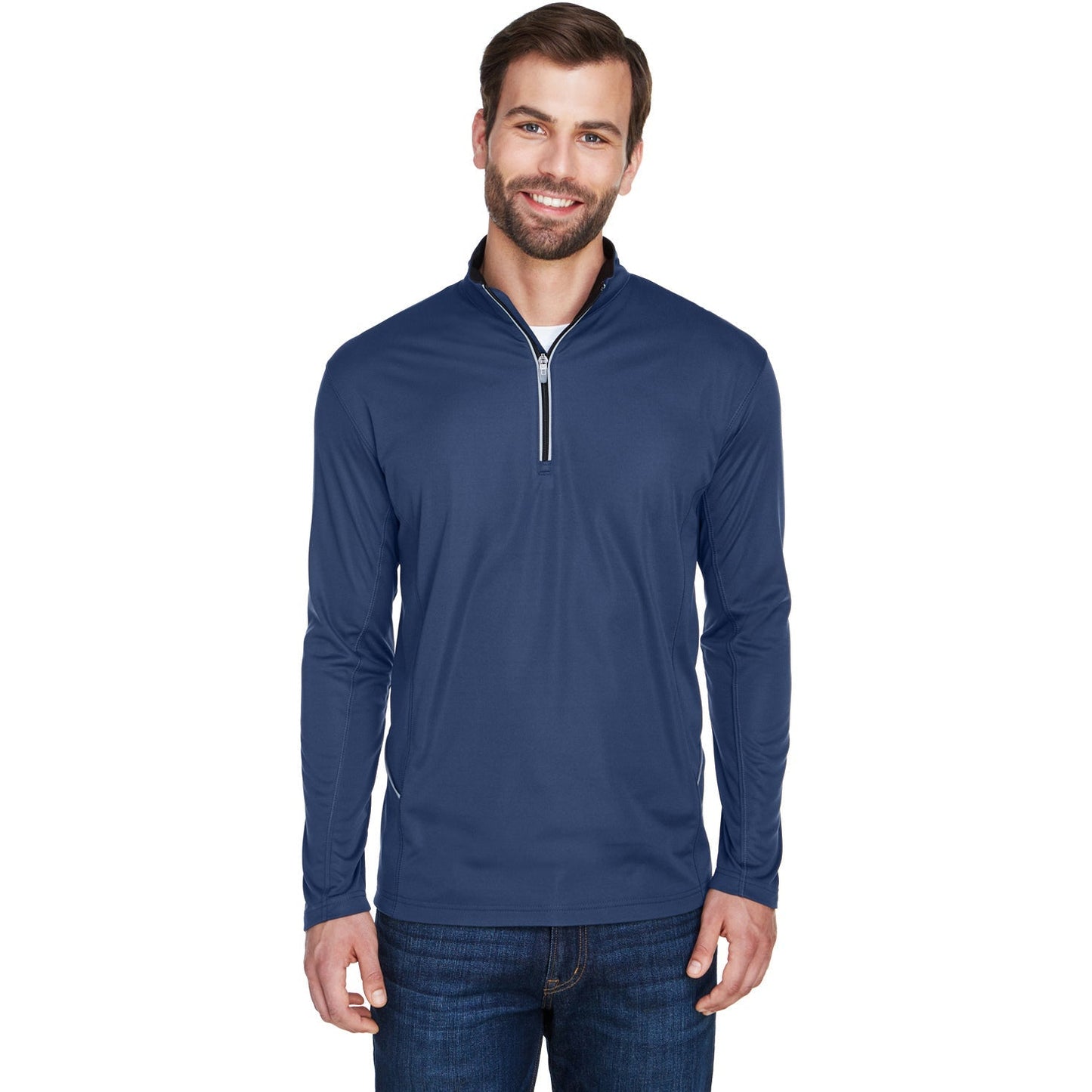 Black Sweatshirts - UltraClub - Lightweight Quarter-Zip