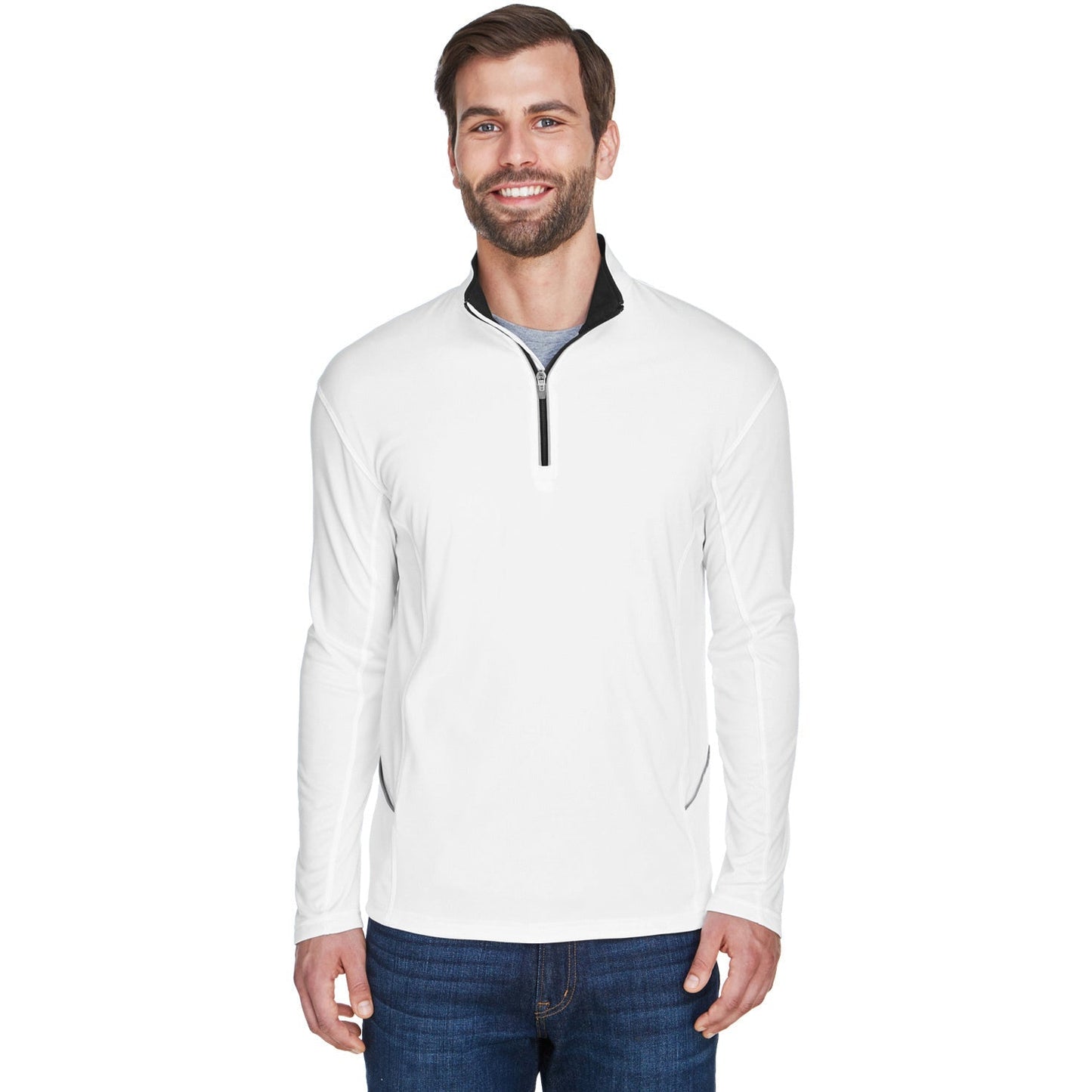 Black Sweatshirts - UltraClub - Lightweight Quarter-Zip