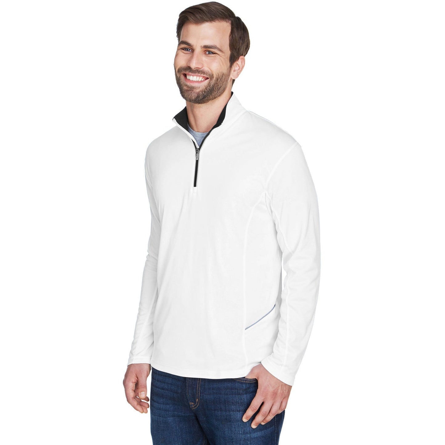 Black Sweatshirts - UltraClub - Lightweight Quarter-Zip
