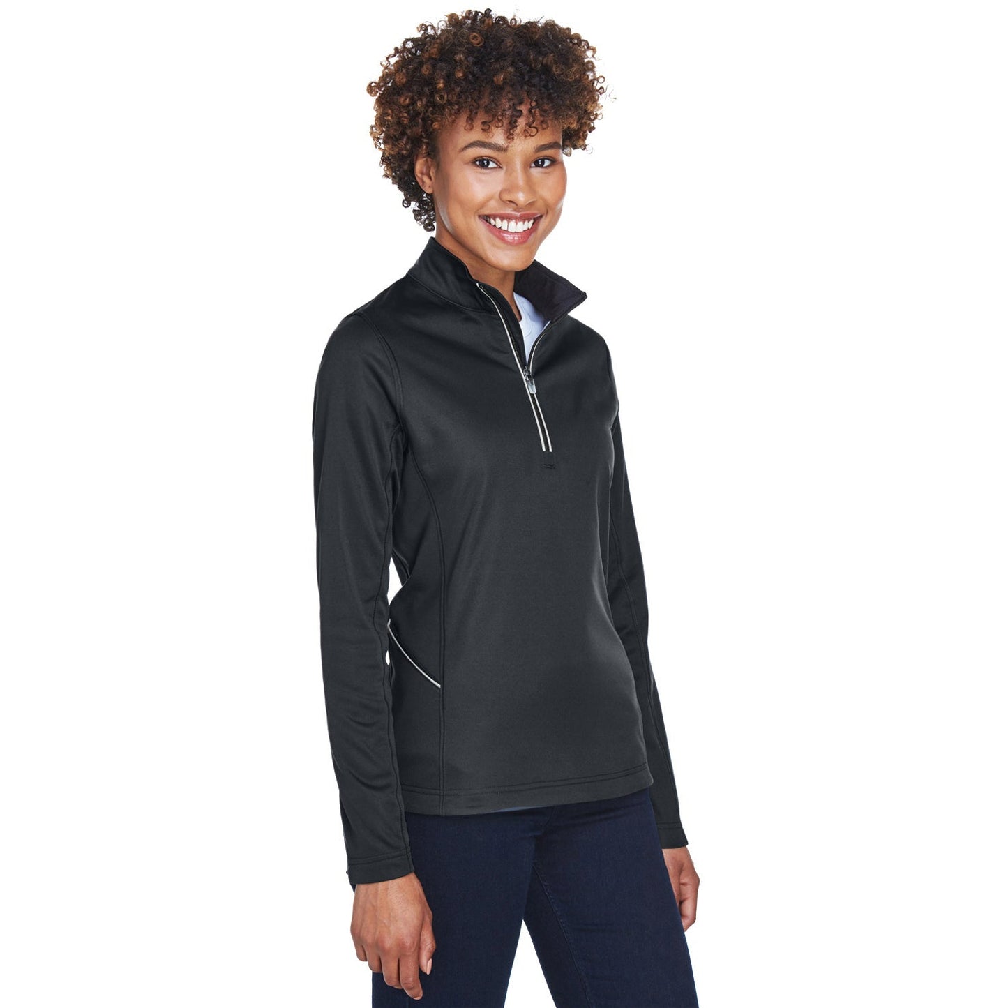 Black Quarter-Zip Pullover - UltraClub - Moisture-Wicking