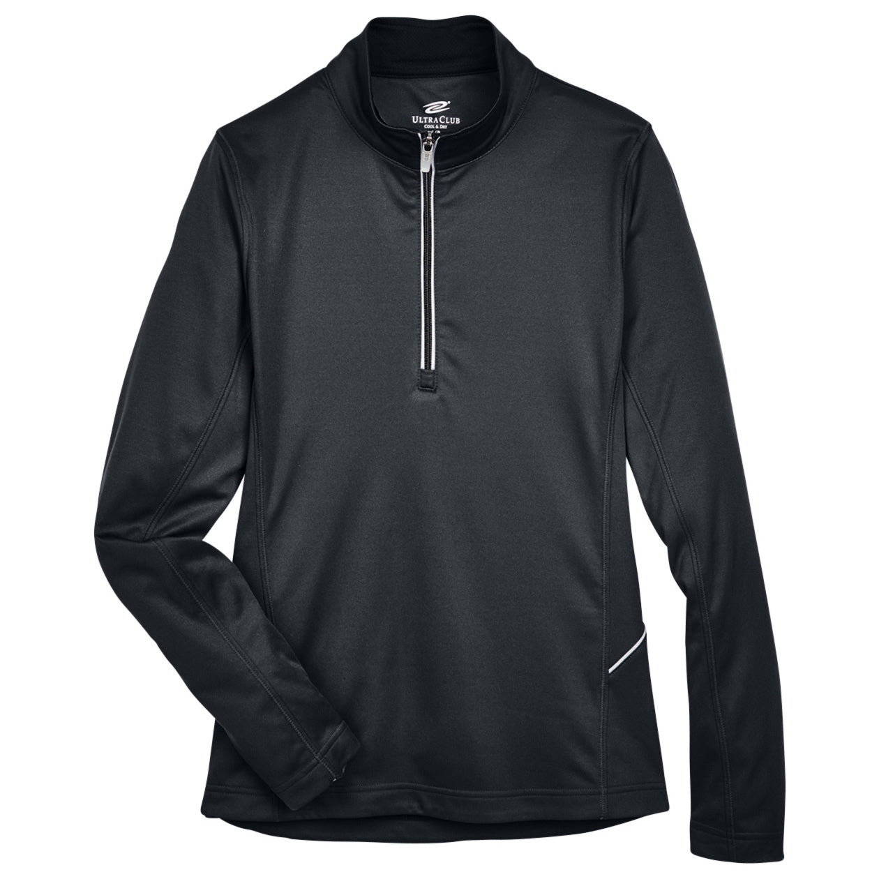 Black Quarter-Zip Pullover - UltraClub - Moisture-Wicking