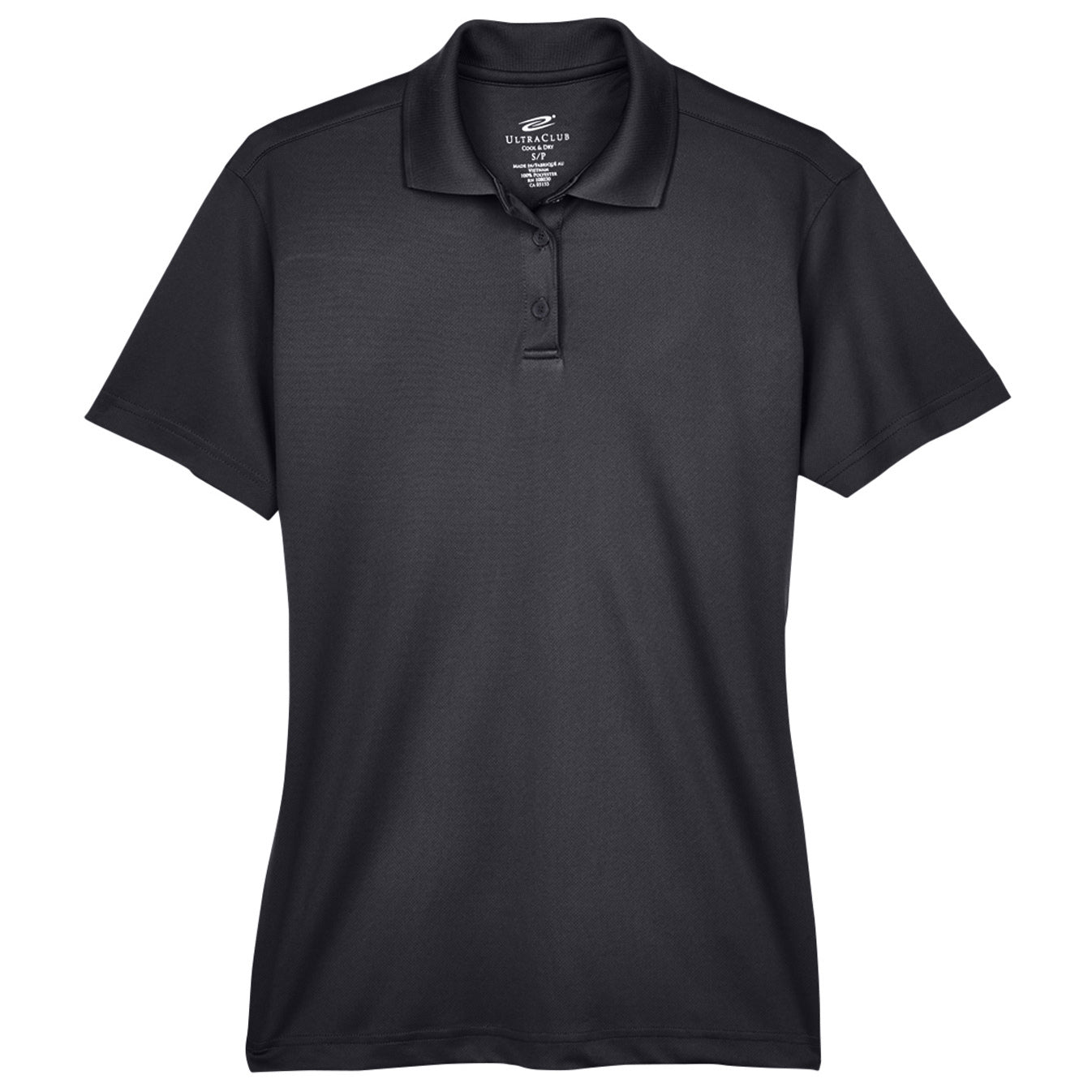 Black Polo Shirt - UltraClub - Moisture-Wicking