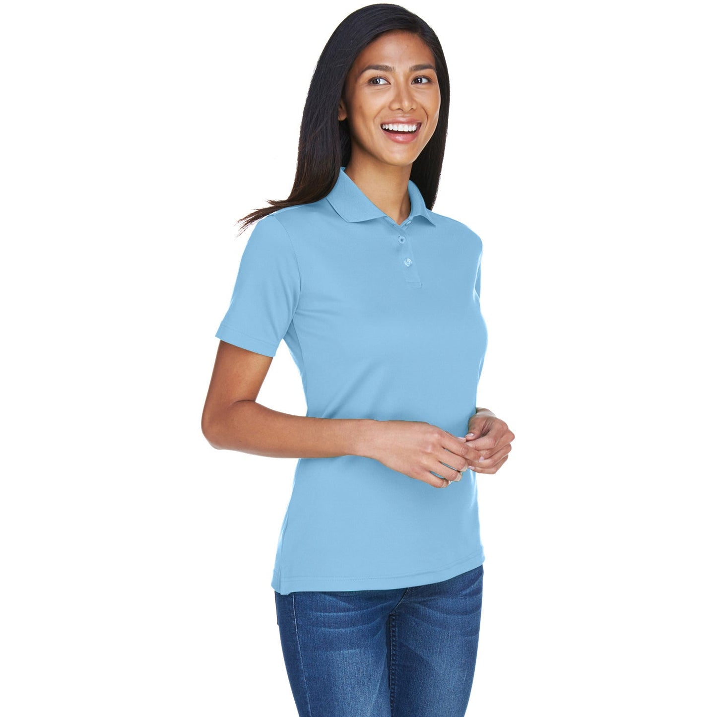 Black Polo Shirt - UltraClub - Moisture-Wicking