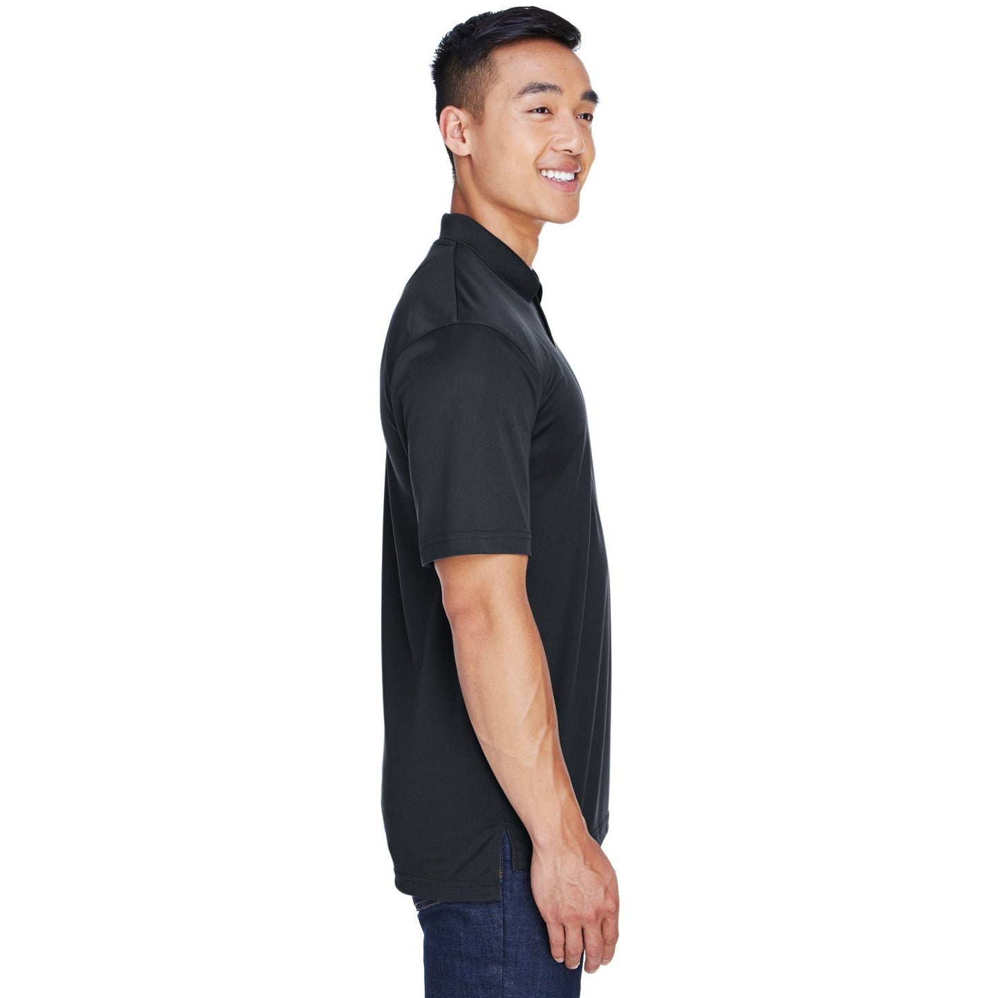 Black Polo Shirt - UltraClub - Moisture-Wicking Fabric