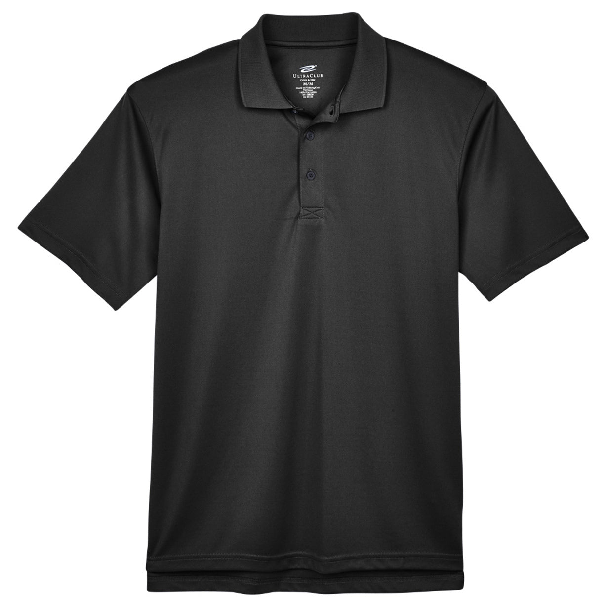 Black Polo Shirt - UltraClub - Moisture-Wicking Fabric
