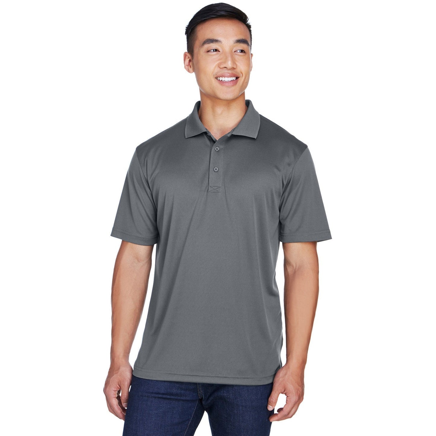Black Polo Shirt - UltraClub - Moisture-Wicking Fabric