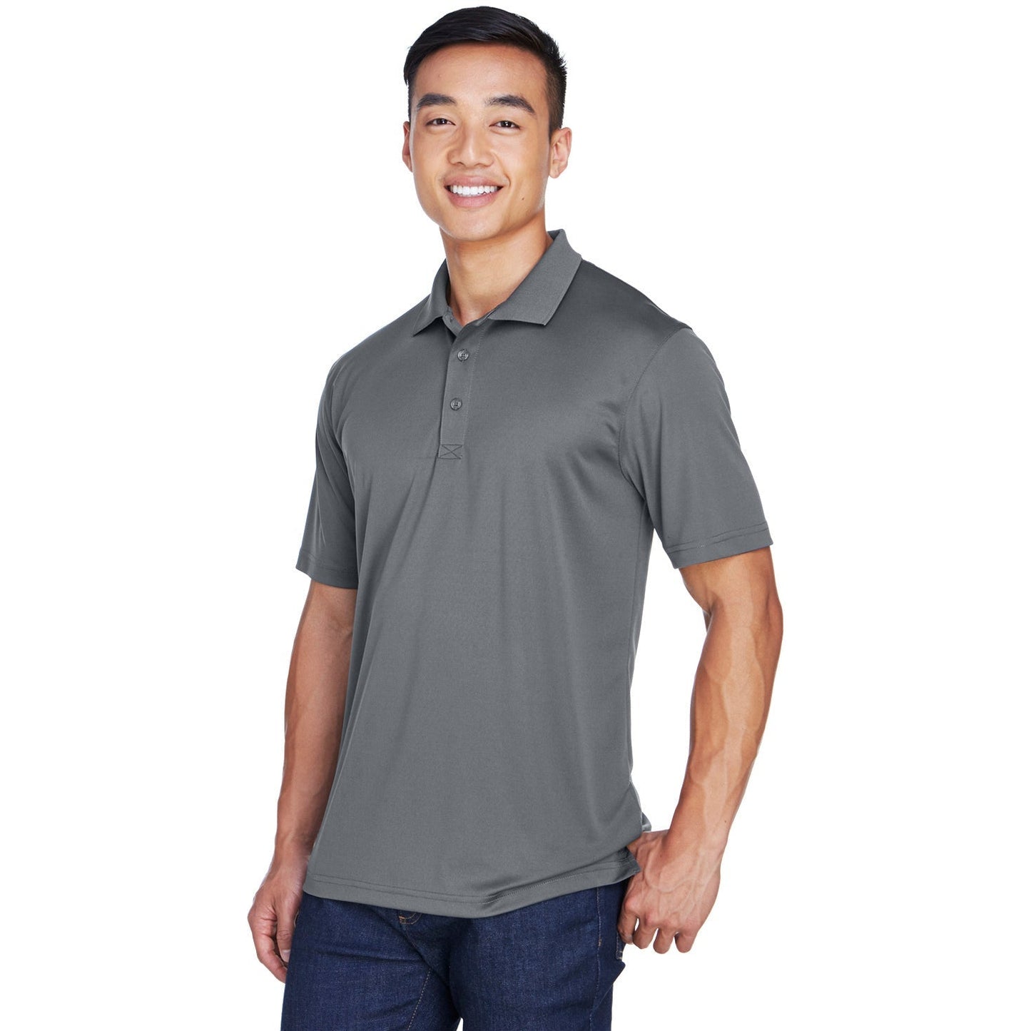 Black Polo Shirt - UltraClub - Moisture-Wicking Fabric