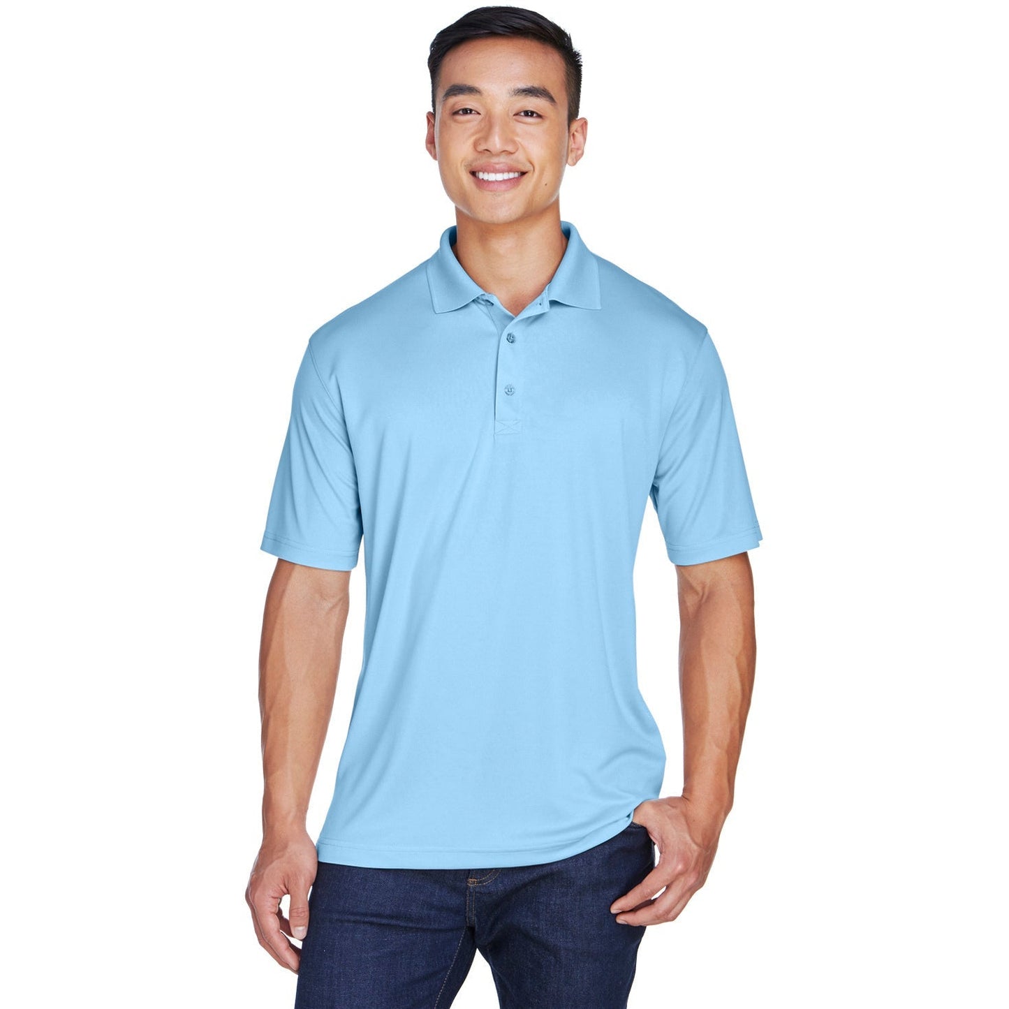 Black Polo Shirt - UltraClub - Moisture-Wicking Fabric