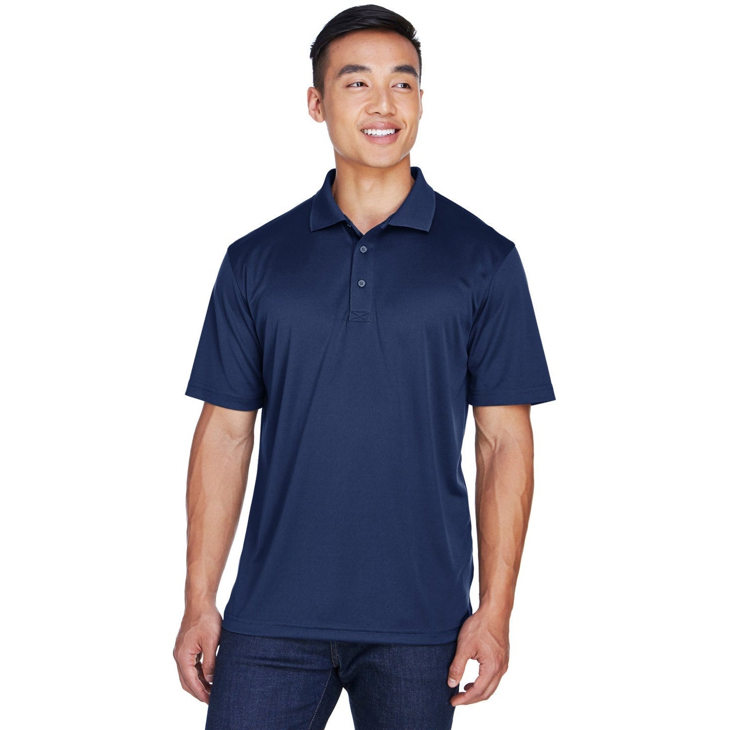 Black Polo Shirt - UltraClub - Moisture-Wicking Fabric