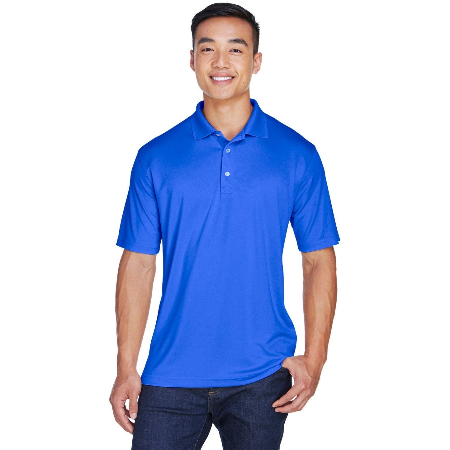 Black Polo Shirt - UltraClub - Moisture-Wicking Fabric