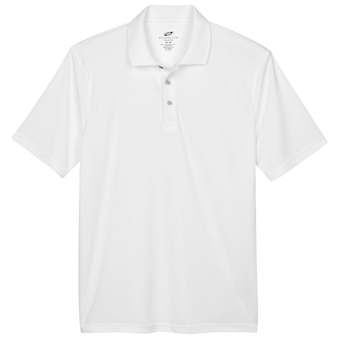 Black Polo Shirt - UltraClub - Moisture-Wicking Fabric