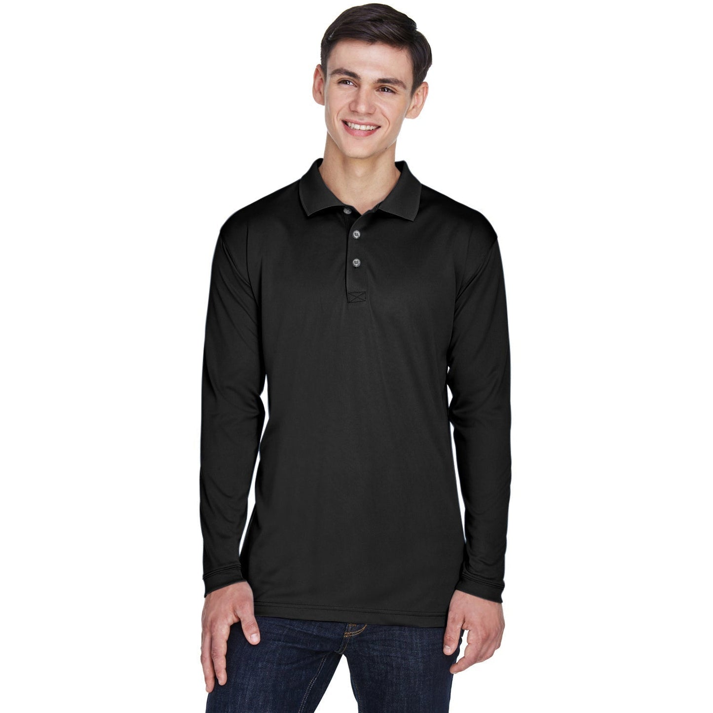 Black Polo Shirt - UltraClub - Moisture-Wicking