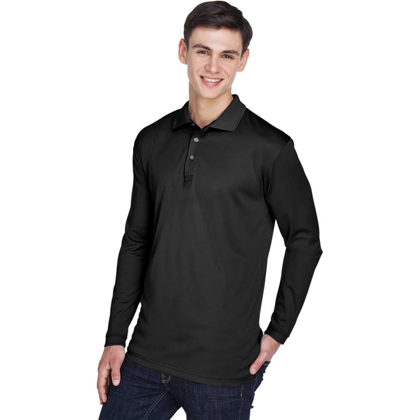 Black Polo Shirt - UltraClub - Moisture-Wicking