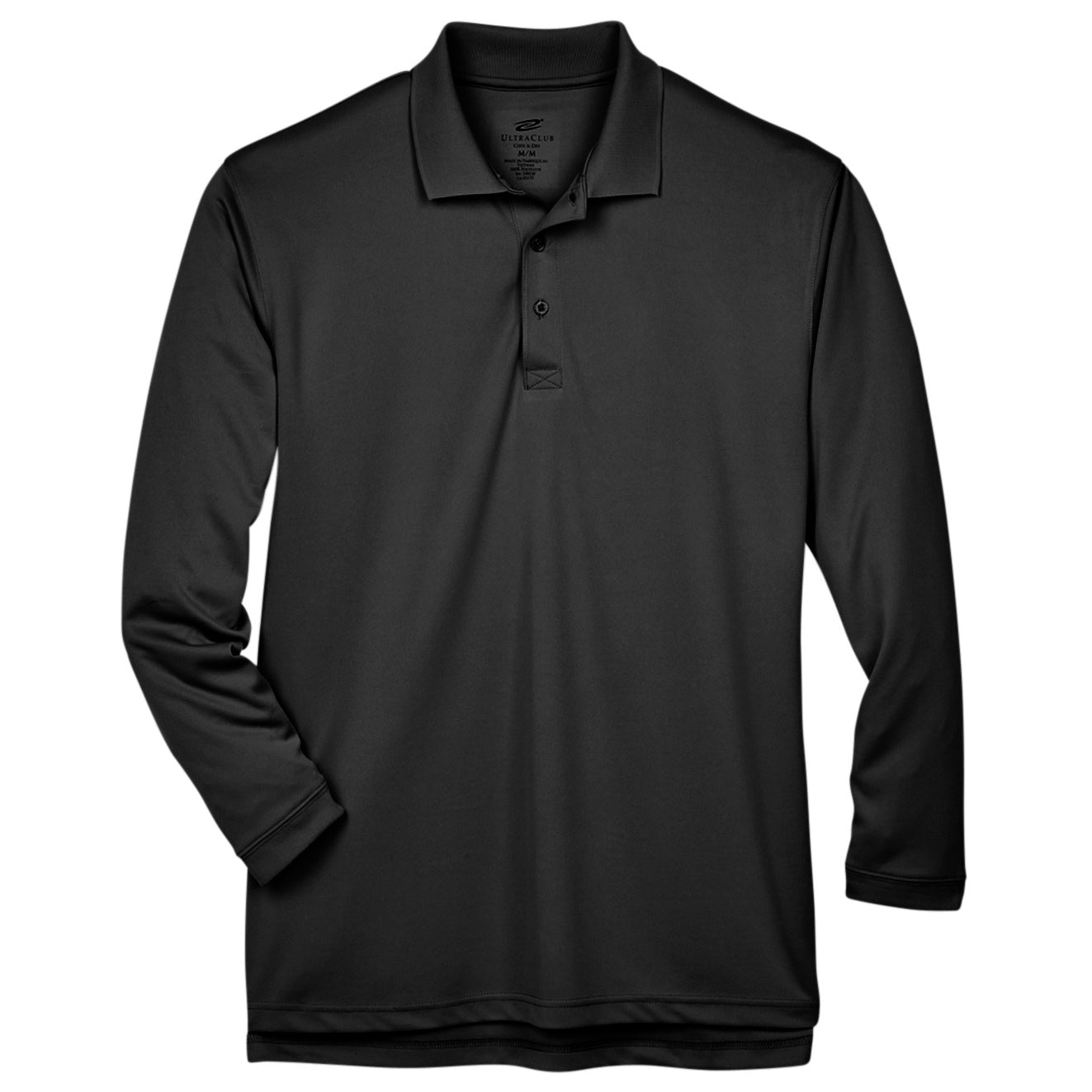 Black Polo Shirt - UltraClub - Moisture-Wicking