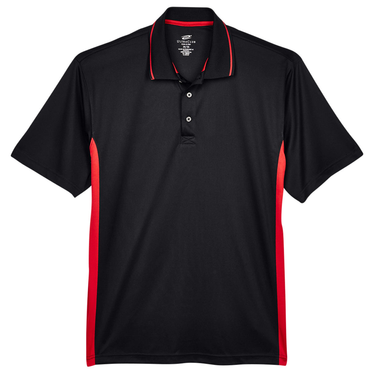 Black/Red Polo Shirt - UltraClub - Cool & Dry Design