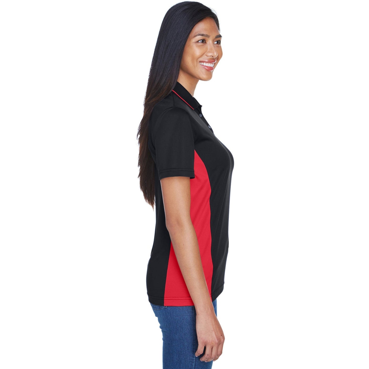 Black/Red Polo Shirt - UltraClub - Moisture-Wicking