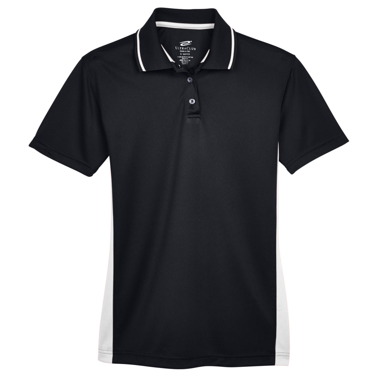 Black/Red Polo Shirt - UltraClub - Moisture-Wicking