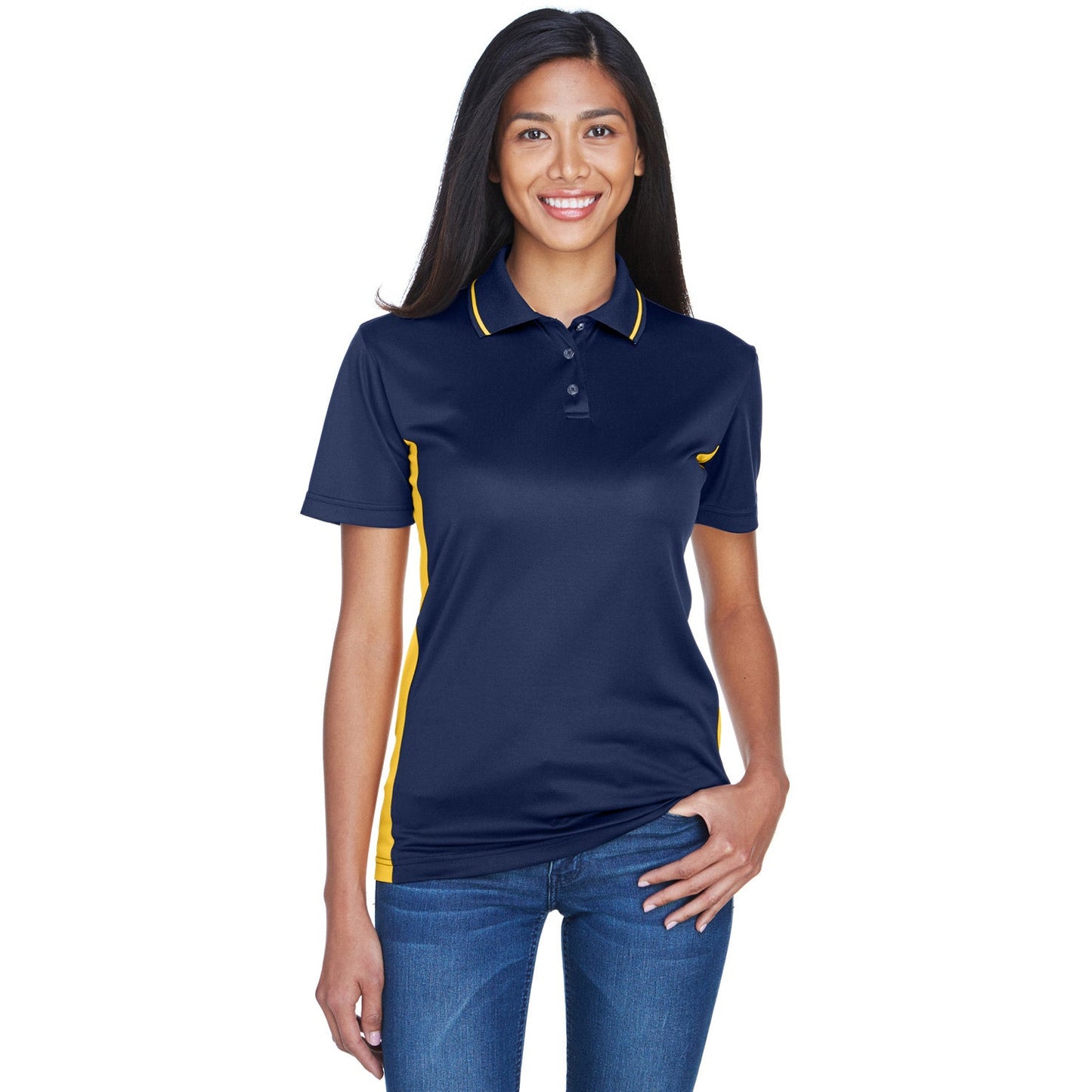Black/Red Polo Shirt - UltraClub - Moisture-Wicking