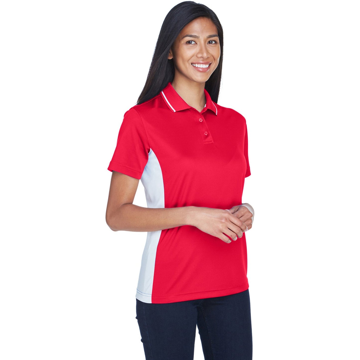 Black/Red Polo Shirt - UltraClub - Moisture-Wicking