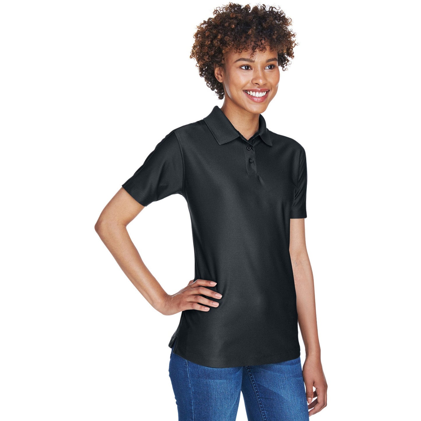 Black Polo Shirt - UltraClub - Cool & Dry Fabric