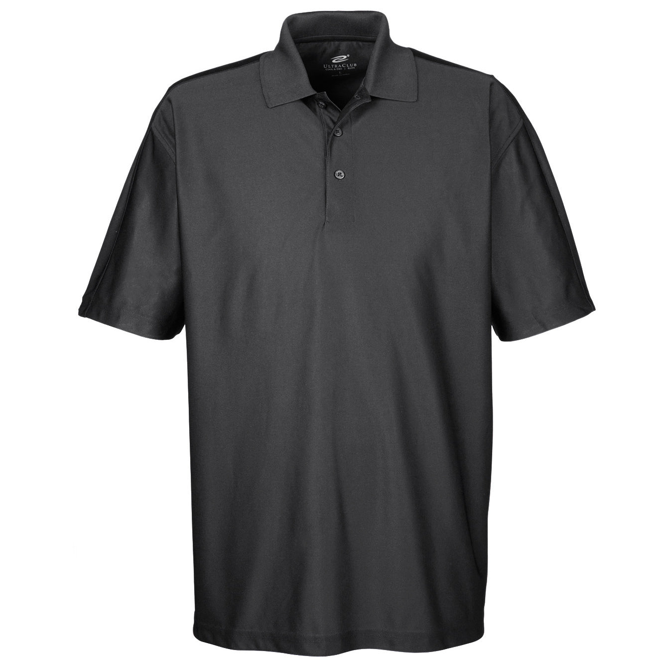 Black Polo Shirts - UltraClub - Moisture-Wicking Fabric