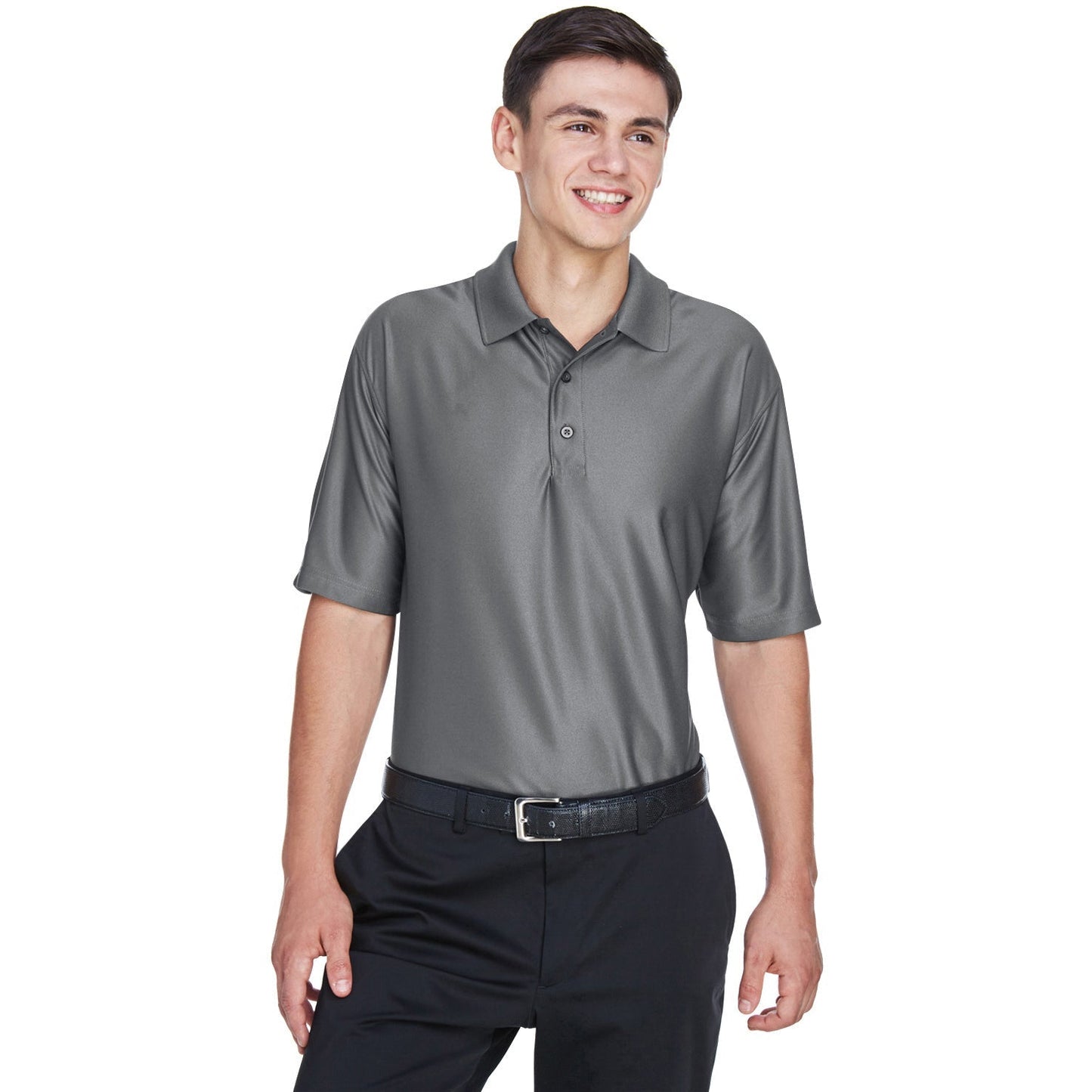 Black Polo Shirts - UltraClub - Moisture-Wicking Fabric