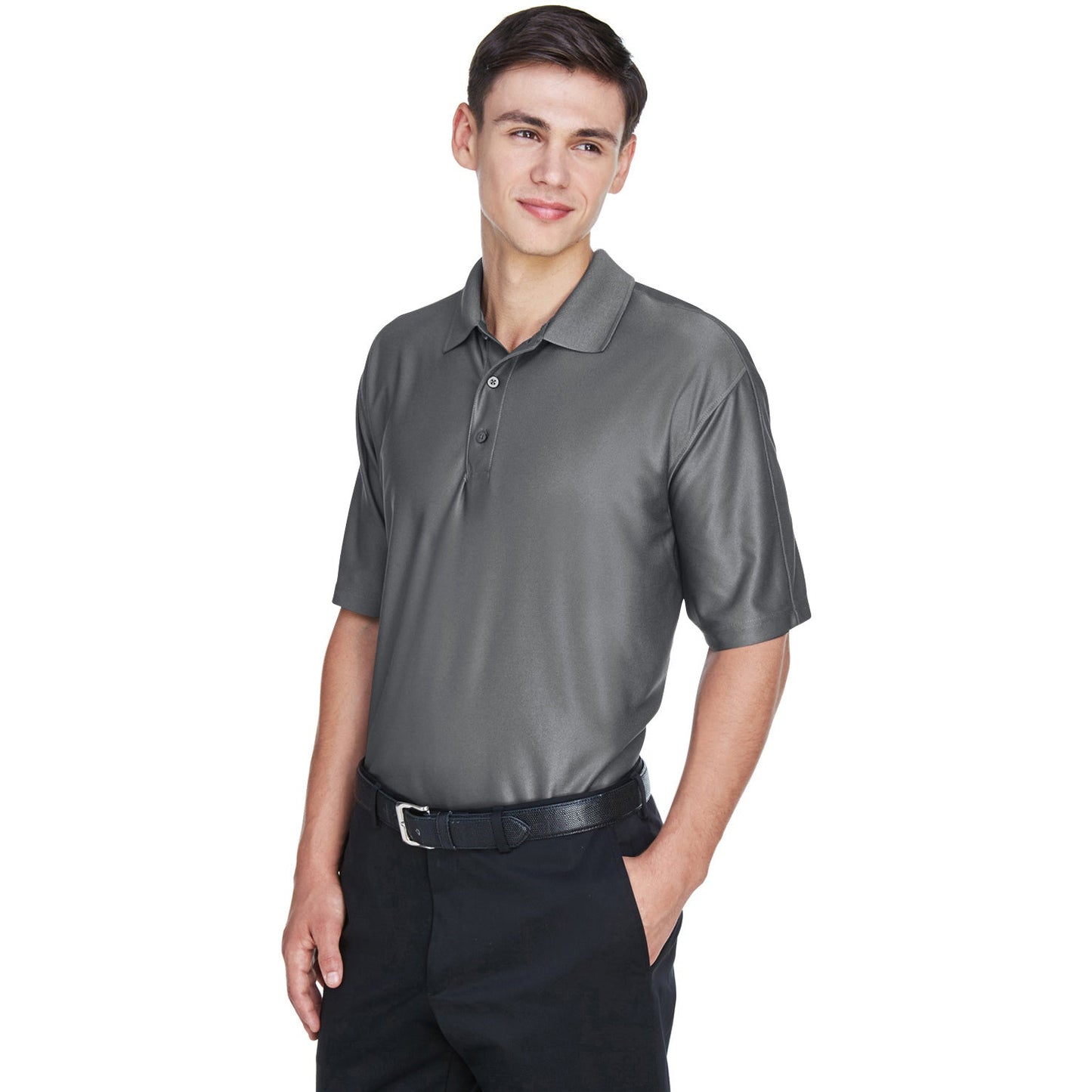 Black Polo Shirts - UltraClub - Moisture-Wicking Fabric