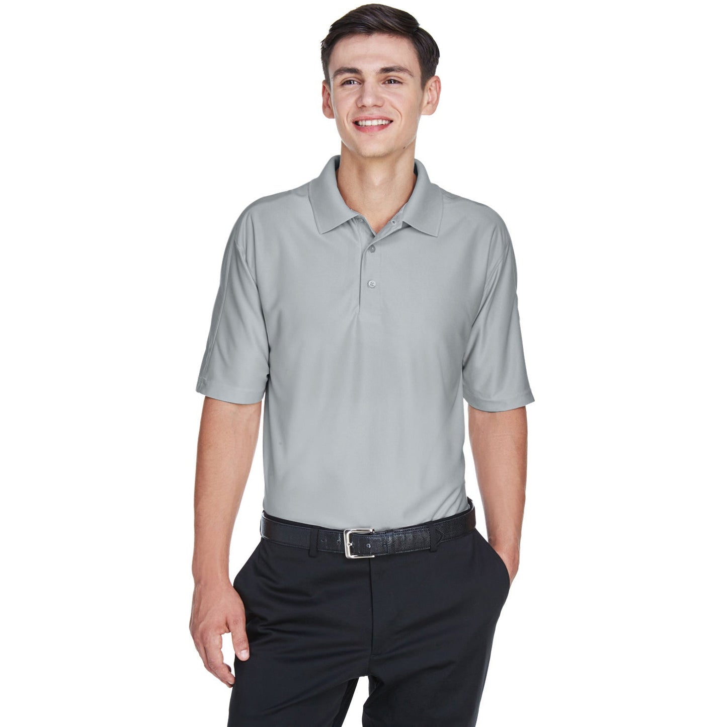 Black Polo Shirts - UltraClub - Moisture-Wicking Fabric
