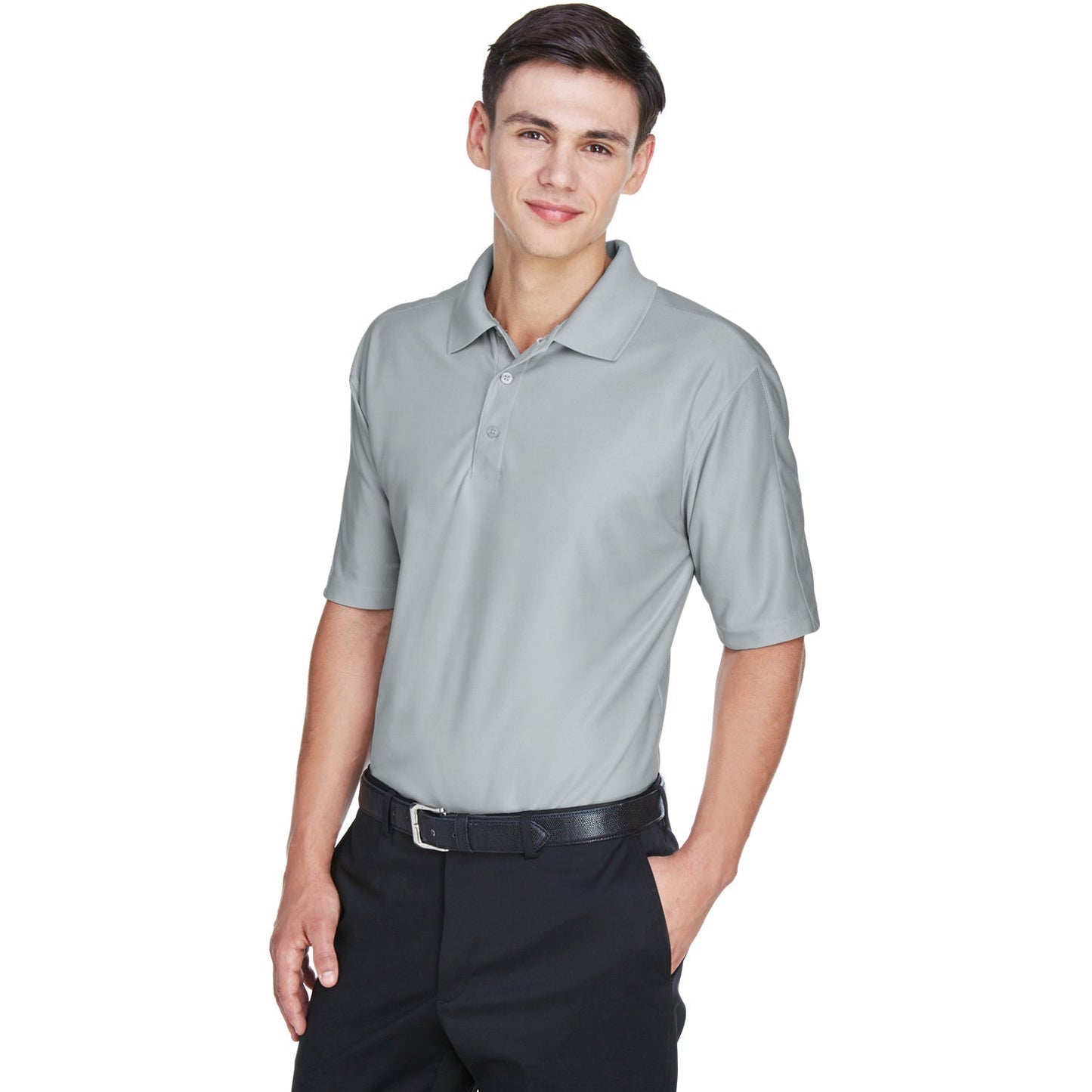 Black Polo Shirts - UltraClub - Moisture-Wicking Fabric