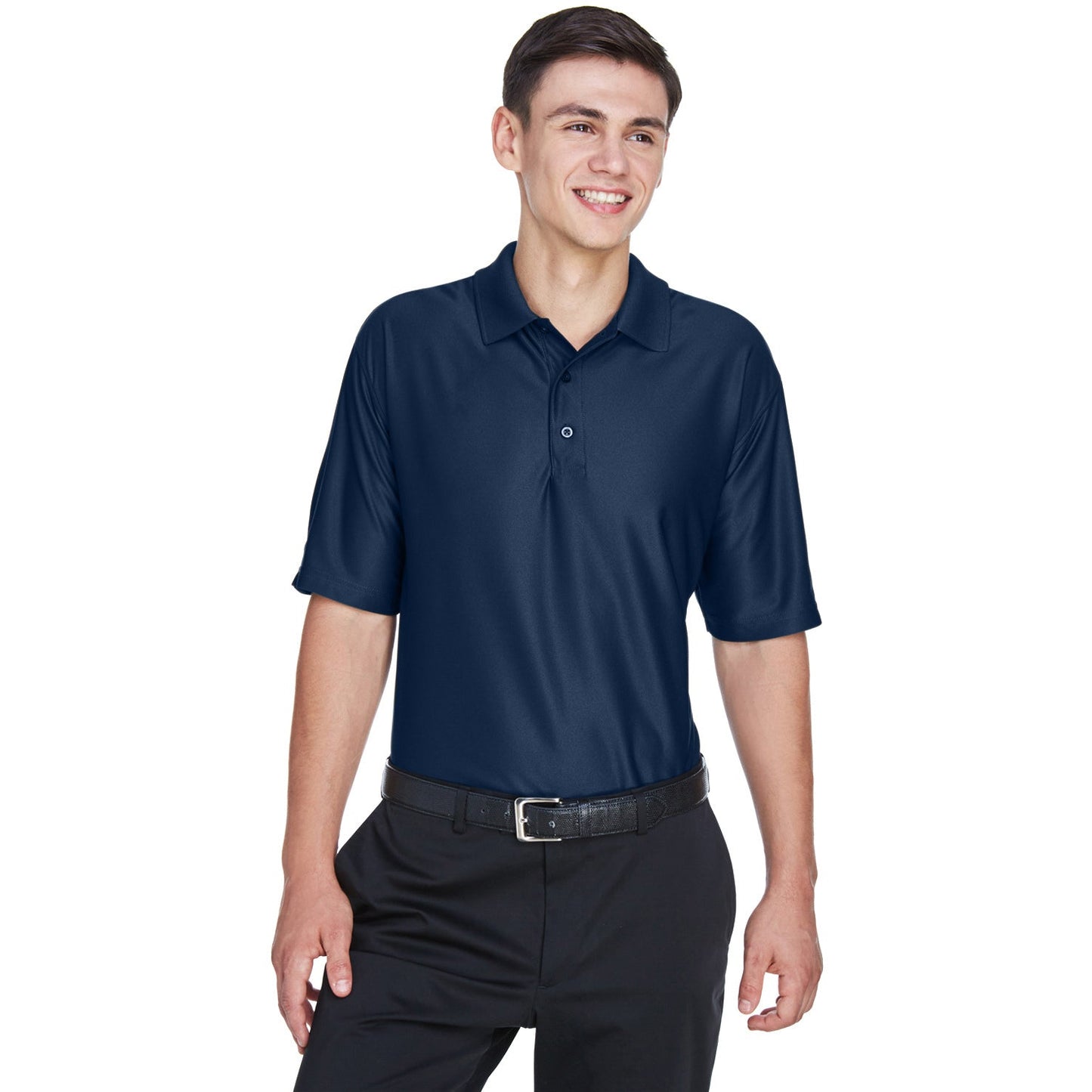 Black Polo Shirts - UltraClub - Moisture-Wicking Fabric