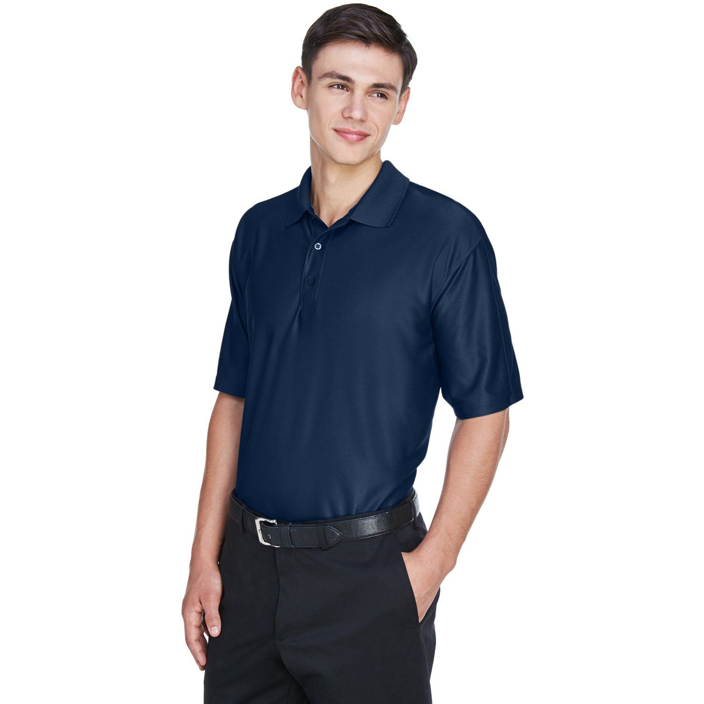 Black Polo Shirts - UltraClub - Moisture-Wicking Fabric