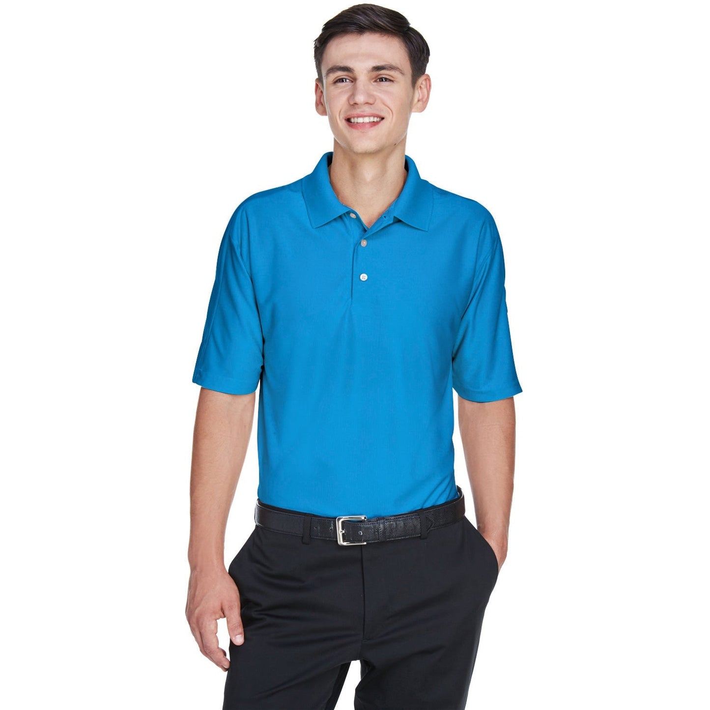 Black Polo Shirts - UltraClub - Moisture-Wicking Fabric
