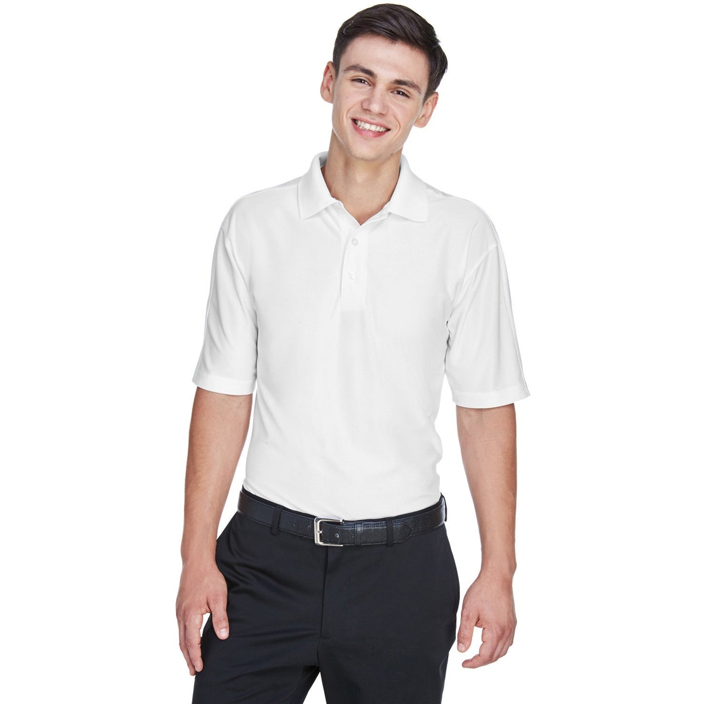 Black Polo Shirts - UltraClub - Moisture-Wicking Fabric